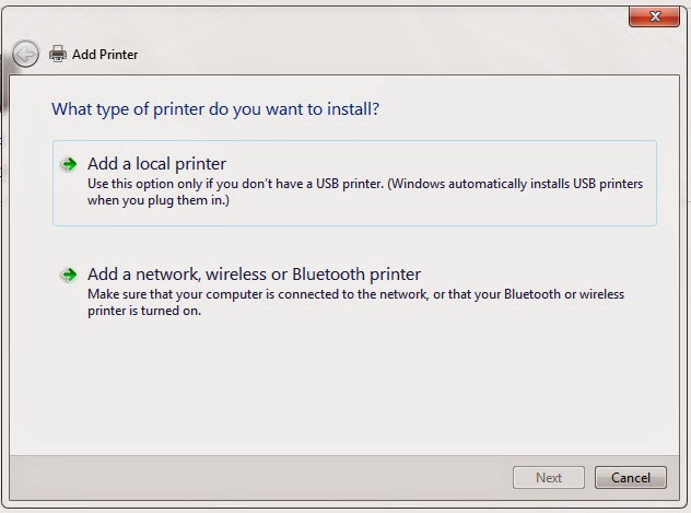 chọn add a printer để thêm máy in