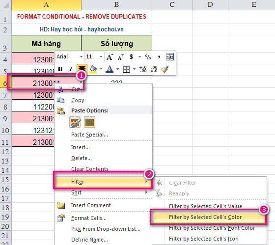 cách tìm và xoá dữ liệu trùng lặp trong Excel