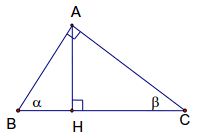 Toán 9 – Tam giác, định lý pitago và các công thức góc và cạnh trong tam giác vuông