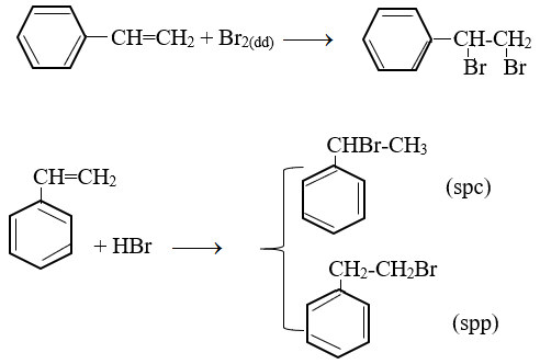 Phản ứng của C8H8 với Brom và Hidrobromua