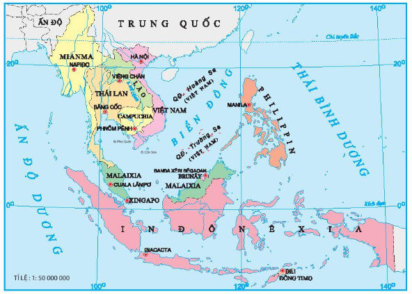 Các nước Đông Nam Á - Vị trí địa lí Việt Nam