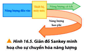Giản đồ Sankey minh hoạ cho sự chuyển hoá năng lượng