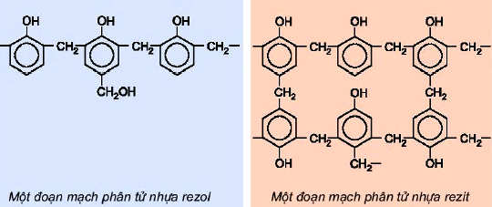 Một đoạn phân tử nhựa rezol và nhựa rezit hoá 12