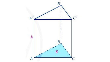 Công thức tính thể tích và diện tích xq lăng trụ đứng tam giác