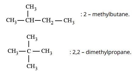 Đồng phân của alkane có công thức phân tử C5H12