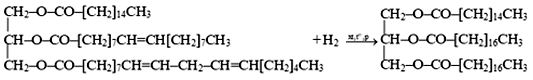 Phản ứng giữa chất béo trên với hydrogen