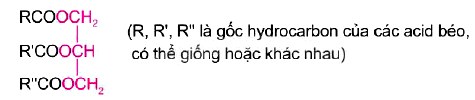 Công thức cấu tạo của chất béo