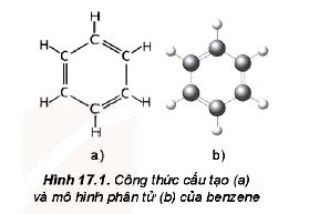 Công thức cấu tạo mô hình phân tử benzene