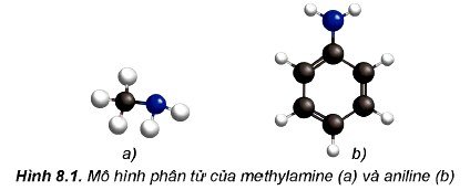 Mô hình phân tử methylamine và aniline