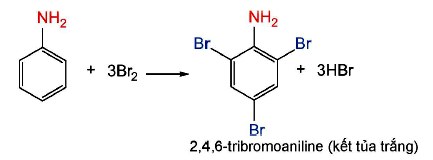 Phản ứng của aniline với nước bromine