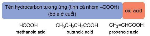 Tên thay thế carboxylic acid