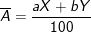 small dpi{100} fn_cm small overline{A}=frac{aX+bY}{100}